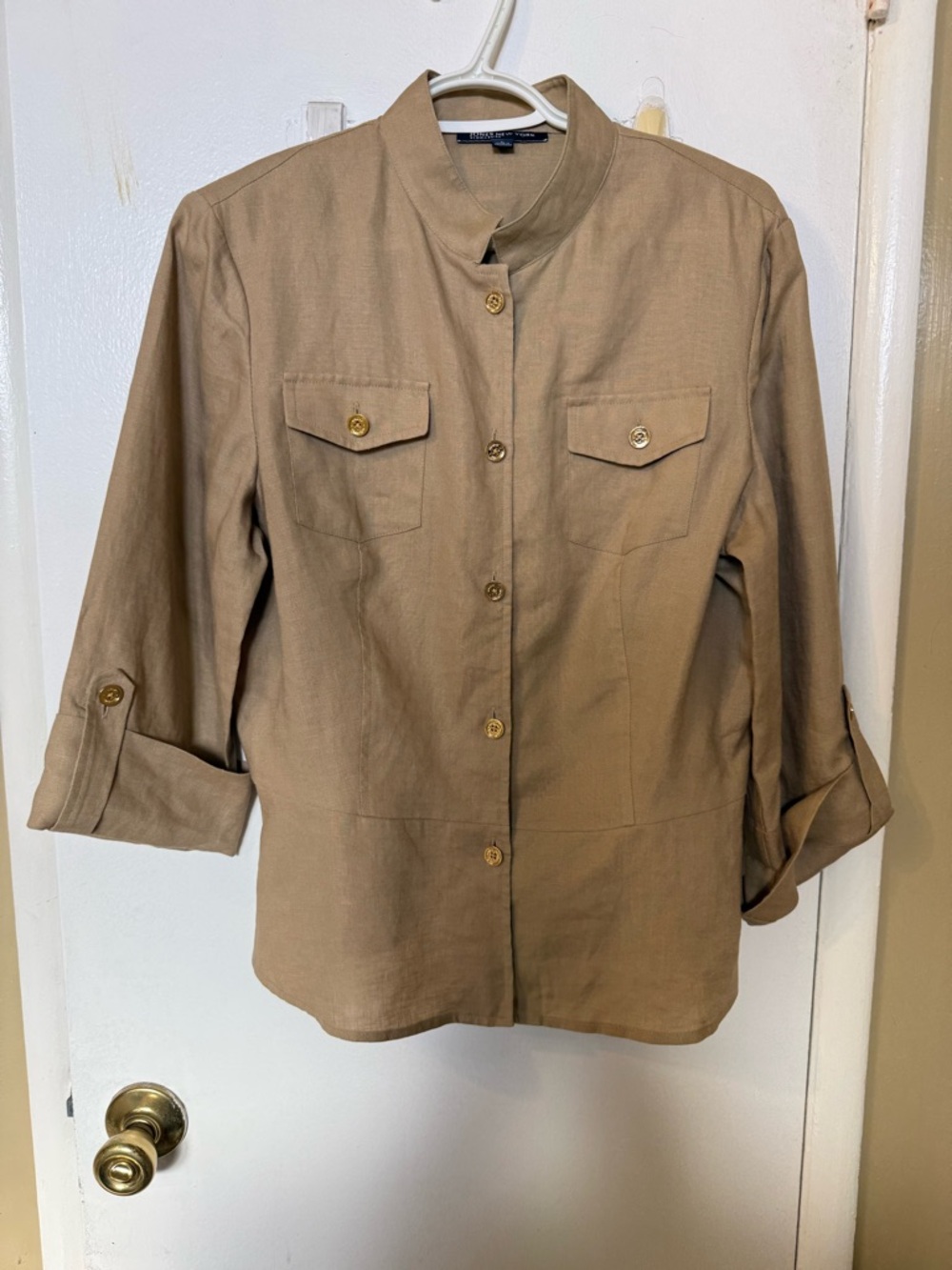 Jones New York Linen Tan Top Women’s L
